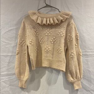 Cream Ruffled Sweater